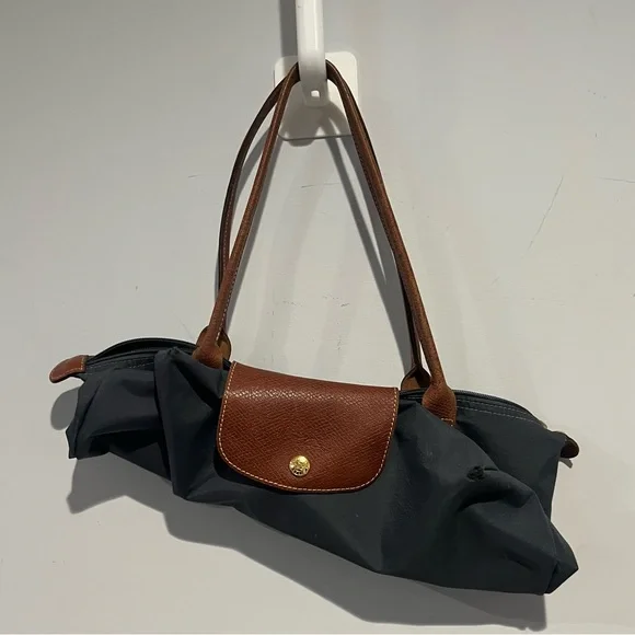 LONGCHAMP Le Pliage Tote bag Charcoal gray Canvas Small - Picture 3 of 11